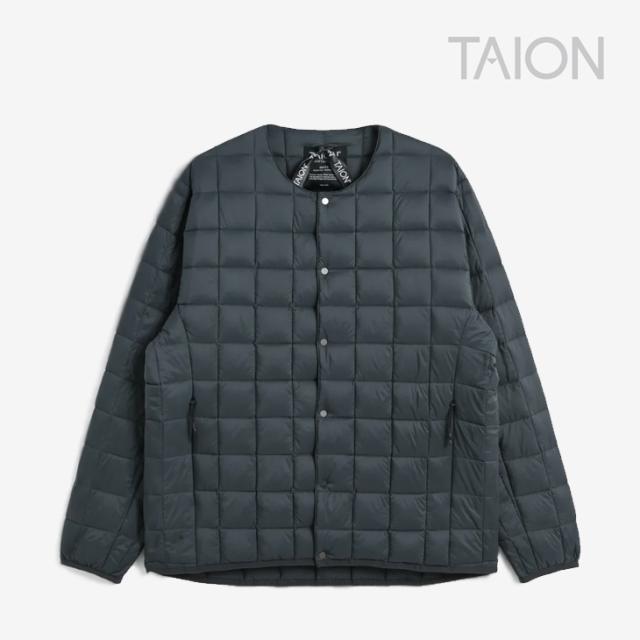 ・TAION｜900FP+ Mountain Active Crew Neck Inner Light Down Jacket/ タイオン/ハイスペック マウンテン アクティブ クルー ネック インナー ライト ダウン ジャケット/チャコール #