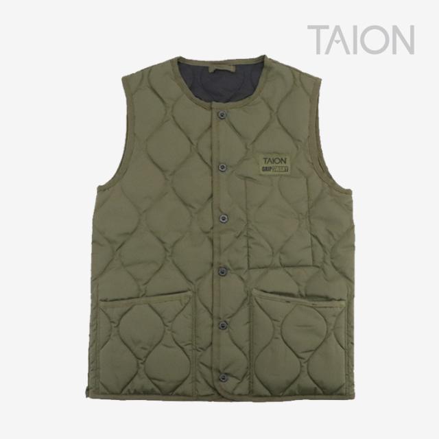 ・TAION｜ｘGripswany Millitary Reversible Down Vest Ripstop/ タイオン/グリップスワニー リバーシブル ダウン ベスト リップストップ/ダークオリーブｘブラック #