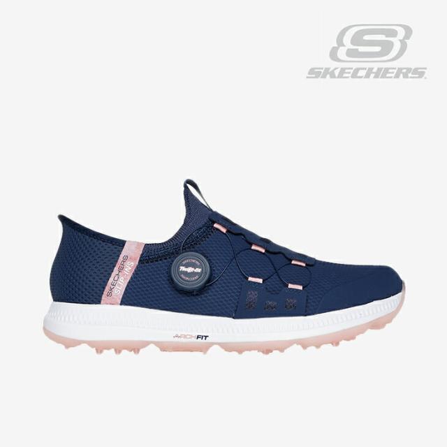 ：SKECHERS｜W Slip-Ins Go Golf Elite 5/ スケッチャーズ/スリップインズ ゴー ゴルフ エリート/ネイビーｘピンク #