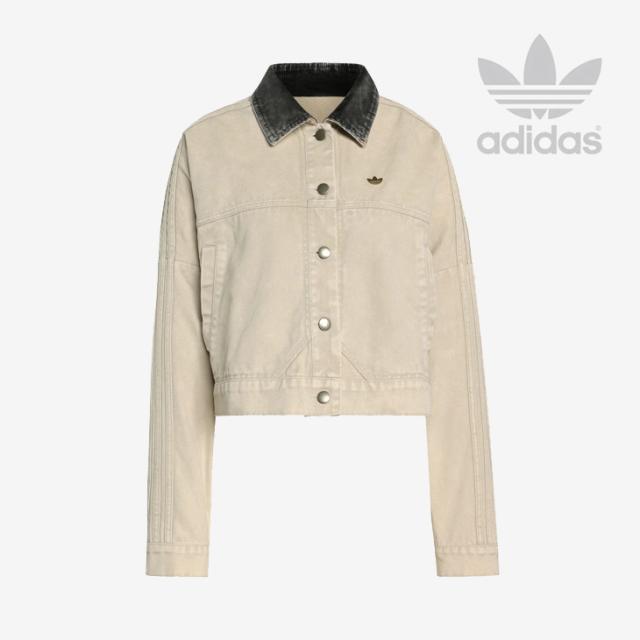 ・ADIDAS Originals｜Track Top Jacket Canvas Oversize Box/ アディダス/トラック トップ ジャケット キャンバス オーバーサイズ ボックス/ストーンカーキ #
