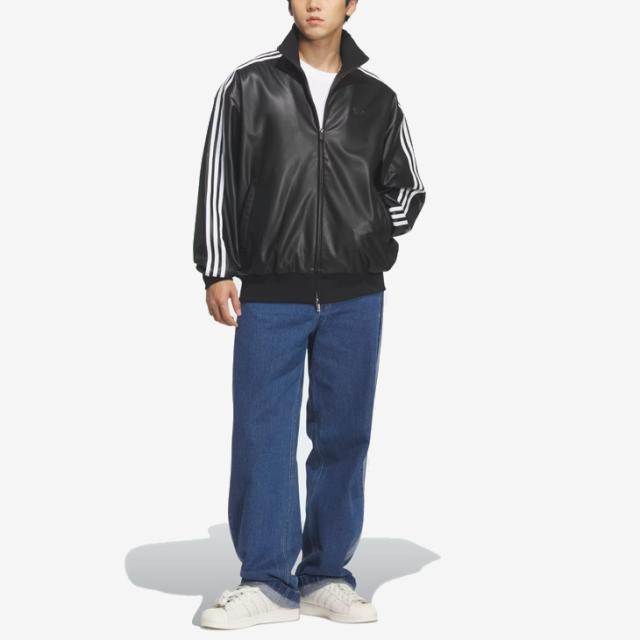 ・ADIDAS Originals｜Pleather 3-Stripes Track Top Jacket/ アディダス/プレザー 3ストライプス トラック トップ ジャケット/ブラック #_3
