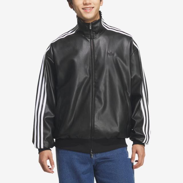・ADIDAS Originals｜Pleather 3-Stripes Track Top Jacket/ アディダス/プレザー 3ストライプス トラック トップ ジャケット/ブラック #_5