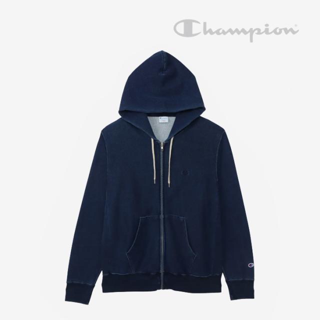 ・CHAMPION｜Reverse Weave Zip Hooded Sweatshirt Rope Dyeing/ チャンピオン/リバース ウィーブ ジップ フーデット スウェット シャツ ロープ ダイイング/インディゴ #