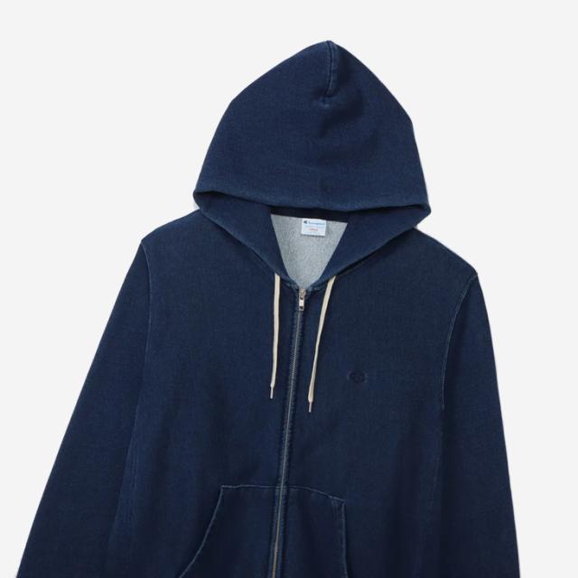 ・CHAMPION｜Reverse Weave Zip Hooded Sweatshirt Rope Dyeing/ チャンピオン/リバース ウィーブ ジップ フーデット スウェット シャツ ロープ ダイイング/インディゴ #_1