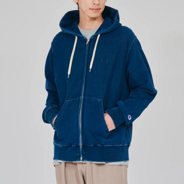 ・CHAMPION｜Reverse Weave Zip Hooded Sweatshirt Rope Dyeing/ チャンピオン/リバース ウィーブ ジップ フーデット スウェット シャツ ロープ ダイイング/インディゴ #_5