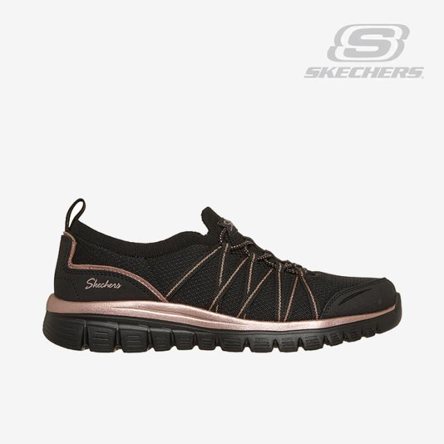 ：SKECHERS｜W Graceful Pure Crush/ スケッチャーズ/グレースフル ピュア クラッシュ/ブラックｘローズゴールド #