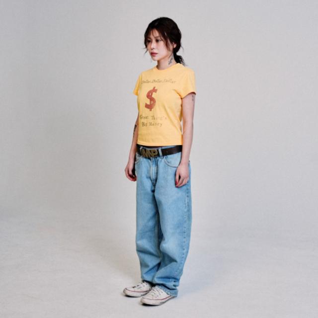 ・MY NAME IS PETER｜W Dollar Short Sleeve T-Shirts/ マイ ネーム イズ ピーター/ドル ショート スリーブ Tシャツ/イエロー #_7