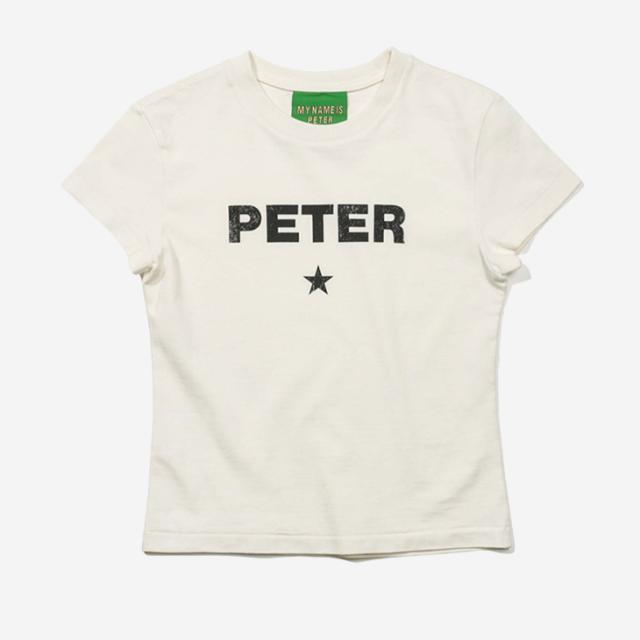・MY NAME IS PETER｜W Peter Star Short Sleeve T-Shirts/ マイ ネーム イズ ピーター/ピーター スター ショート スリーブ Tシャツ/ホワイト #