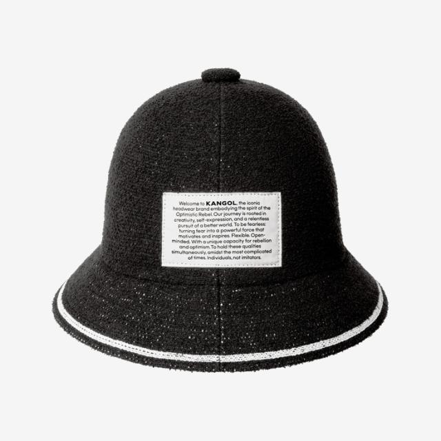 ・KANGOL｜Fine Print Casual Bell Hat/ カンゴール/ファイン プリント カジュアル ベル ハット/ブラック #_1