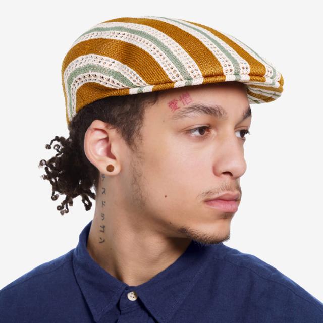 ・KANGOL｜Tropic Resort-Stripe 504 Hunting/ カンゴール/トロピック リゾートストライプ 504 ハンチング/バターシフォンマルチ #_2