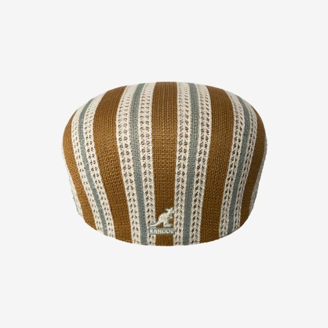 ・KANGOL｜Tropic Resort-Stripe 504 Hunting/ カンゴール/トロピック リゾートストライプ 504 ハンチング/ラスティックキャラメルマルチ #_1