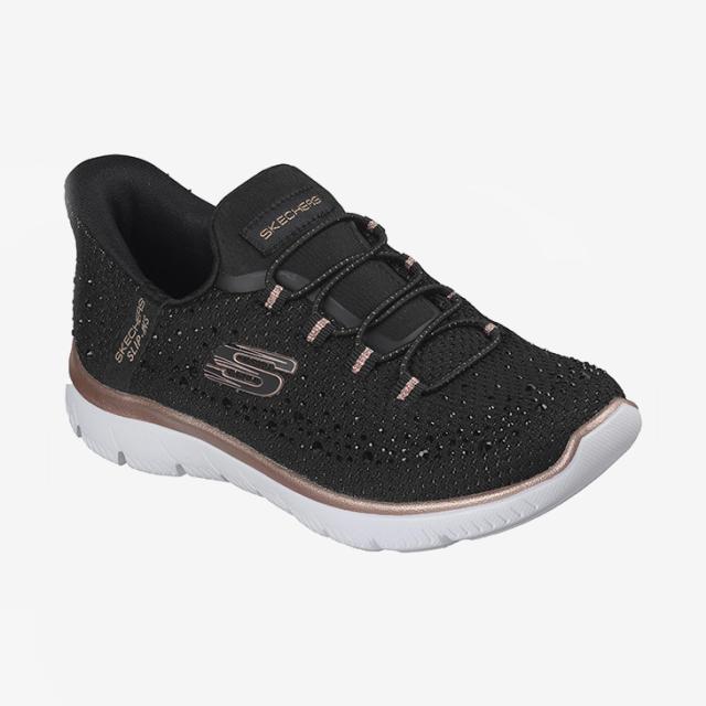 ・SKECHERS｜W Slip-Ins Summits Brilliant Shine Wide Fit/ スケッチャーズ/スリップインズ サミッツ ブリリアント シャイン ワイド フィット/ブラックｘローズゴールド #_2