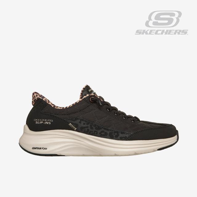 ・SKECHERS｜W Slip-Ins Contour Foam Cozy Fit Leopard Dream/ スケッチャーズ/スリップインズ コンターフォーム コージーフィット レオパードドリーム/ブラック #