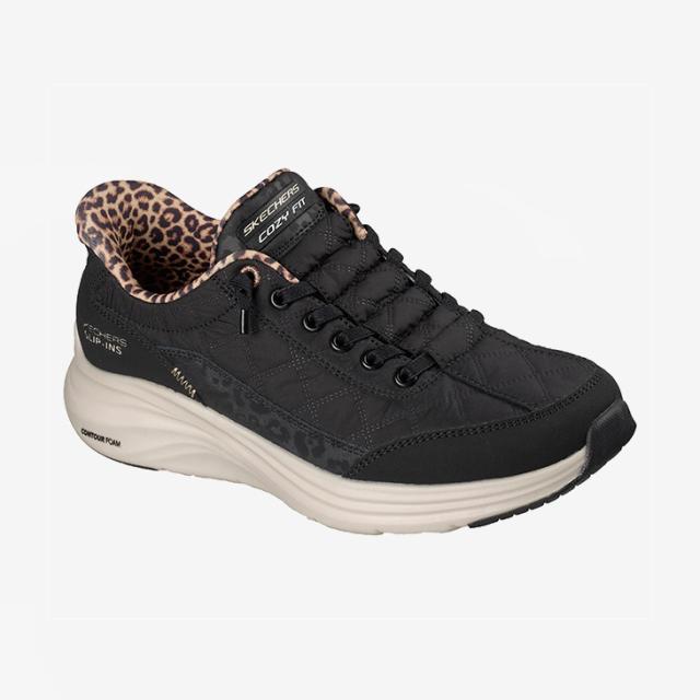 ・SKECHERS｜W Slip-Ins Contour Foam Cozy Fit Leopard Dream/ スケッチャーズ/スリップインズ コンターフォーム コージーフィット レオパードドリーム/ブラック #_2