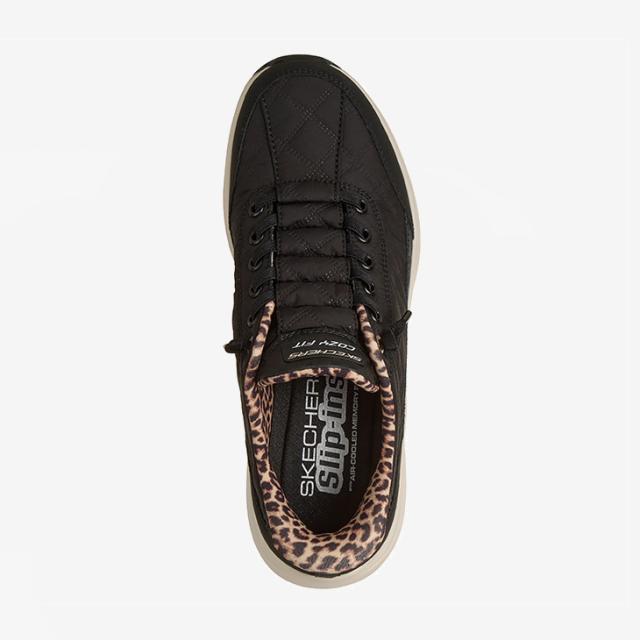 ・SKECHERS｜W Slip-Ins Contour Foam Cozy Fit Leopard Dream/ スケッチャーズ/スリップインズ コンターフォーム コージーフィット レオパードドリーム/ブラック #_3