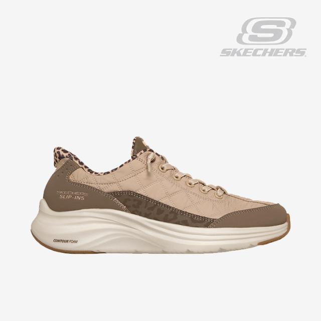 ・SKECHERS｜W Slip-Ins Contour Foam Cozy Fit Leopard Dream/ スケッチャーズ/スリップインズ コンターフォーム コージーフィット レオパードドリーム/ブラウン #