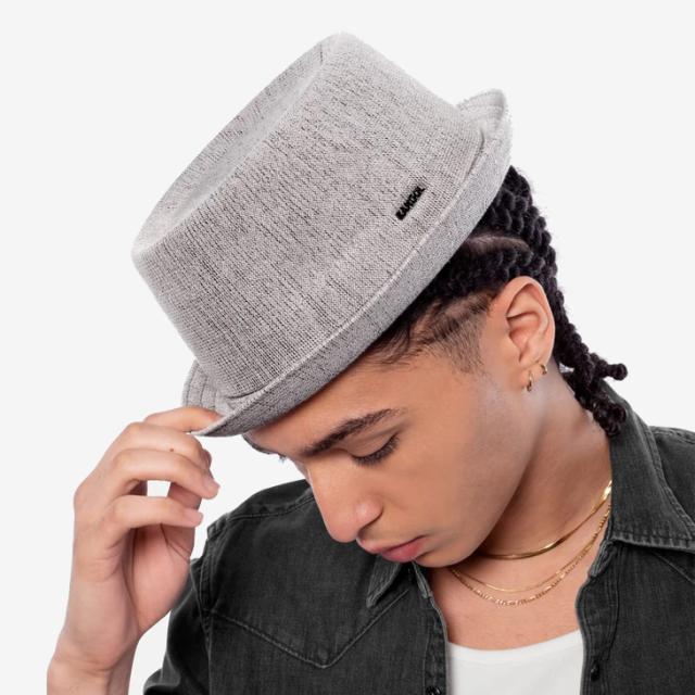 ・KANGOL｜Bamboo Mowbray Porkpie Hat/ カンゴール/バンブー モウブレイ ポークパイ ハット/ブラック #_1
