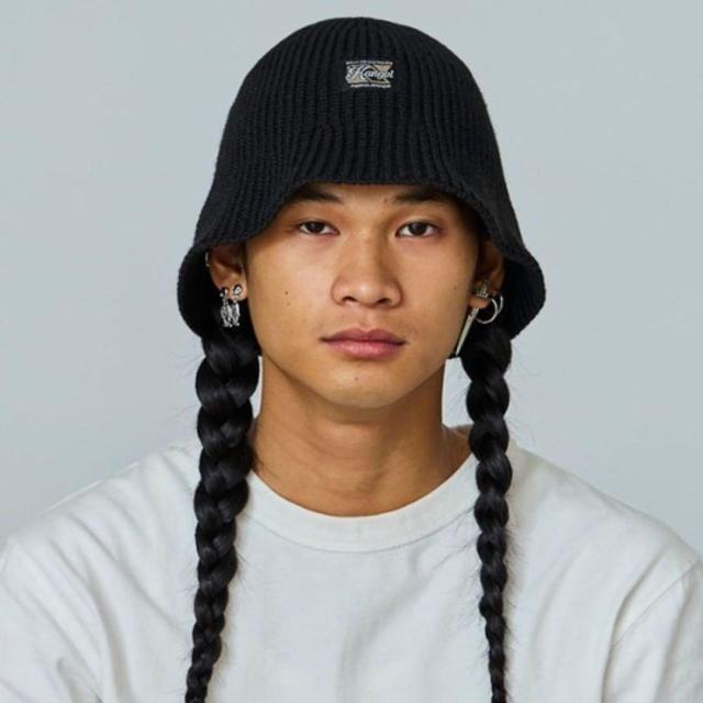 ・KANGOL｜Washed Knit Bucket Hat/ カンゴール/ウォッシュド ニット バケット ハット/ブラック #_3