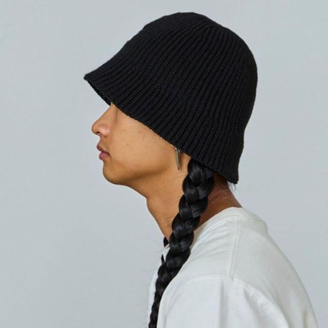 ・KANGOL｜Washed Knit Bucket Hat/ カンゴール/ウォッシュド ニット バケット ハット/ブラック #_4