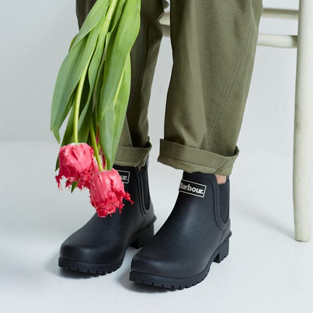 ・BARBOUR｜W Wilton Side Gore Chelsea Welly Rain Boots/ バブアー/ウィルトン サイド ゴア チェルシー ウィリー レイン ブーツ/ブラック #_9