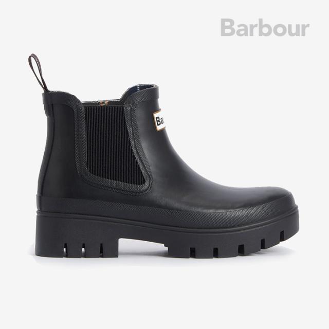 ・BARBOUR｜W Halton Side Gore Chelsea Welly Rain Boots/ バブアー/ホールトン サイド ゴア チェルシー ウィリー レイン ブーツ/ブラック #