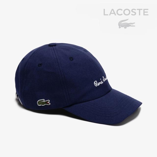 ・LACOSTE｜Rene Lacoste Signature Baseball Cap/ ラコステ/ルネ ラコステ シグネチャー ベースボール キャップ/ネイビー #