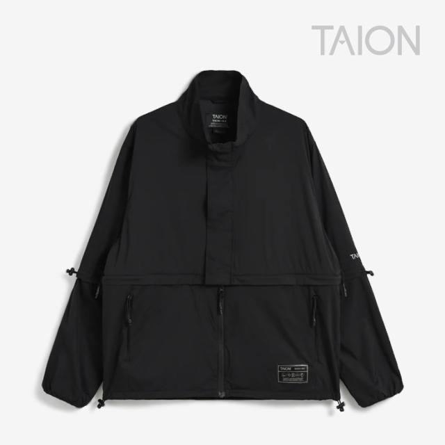 ・TAION｜W Basic Sports Nylon Hi-Neck W-Zip Detachable Light Jacket/ タイオン/ベーシック スポーツ ナイロン ハイネック ダブルジップ デタッチャブル ライトジャケット/ブラック #