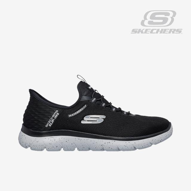 ・SKECHERS｜Slip-Ins Summits Corbos Wide Fit/ スケッチャーズ/スリップインズ ウォータープルーフ サミッツ コルボス/ブラックｘグレー #