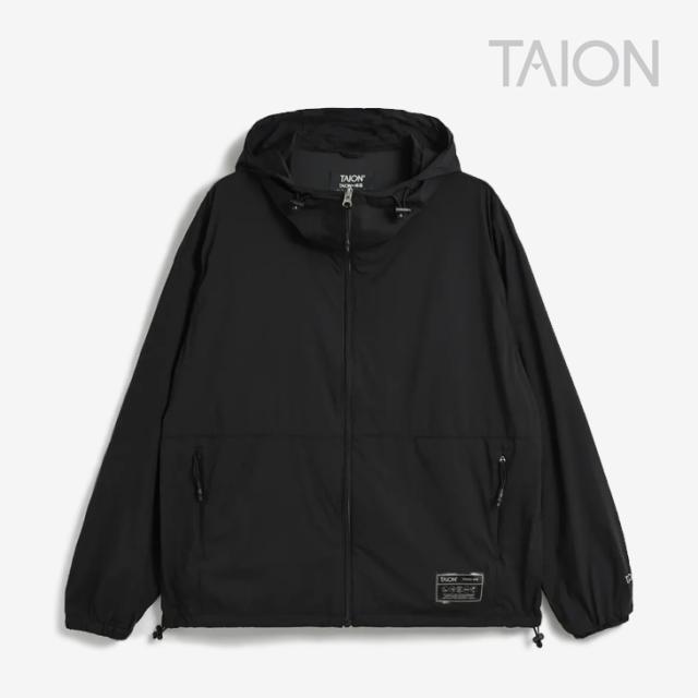 ・TAION｜W Basic Sports W-Zip Light Stretch Nylon Parka Running/ タイオン/ベーシック スポーツ ダブルジップ ライト ストレッチ ナイロン パーカー ランニング/ブラック #