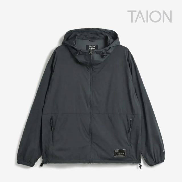 ・TAION｜W Basic Sports W-Zip Light Stretch Nylon Parka Running/ タイオン/ベーシック スポーツ ダブルジップ ライト ストレッチ ナイロン パーカー ランニング/ダークチャコール #