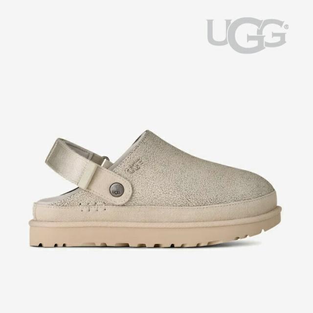 ・UGG｜W Goldenstar Crackle Clog Leather Platform Sandal/ アグ/ゴールデンスター クラックル クロッグ レザー プラットフォーム サンダル/クラックルホワイト #