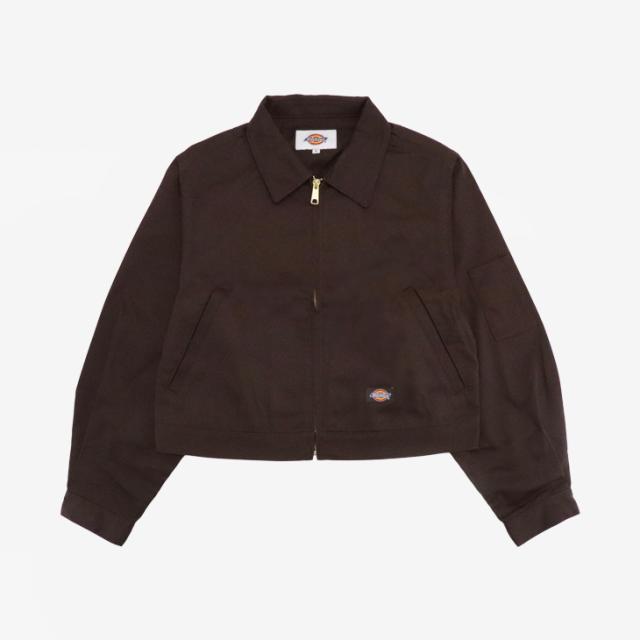 ・DICKIES｜W TC Twill Eisenhower Short Jacket Zip/ ディッキーズ/レディース TC ツイル アイゼンハワー ショート ジャケット ジップ/ダークブラウン #