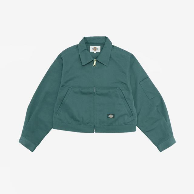 ・DICKIES｜W TC Twill Eisenhower Short Jacket Zip/ ディッキーズ/レディース TC ツイル アイゼンハワー ショート ジャケット ジップ/リンカーングリーン #