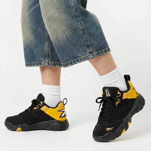・REEBOK｜Brutus Low Training Preseason/ リーボック/ブルータス ロー シンセティック レザー/ブラックｘイエロー #_9