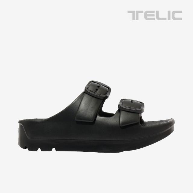 ・TELIC｜W-Buckle 2 Platform Slide Sandal/ テリック/ダブルバックル 2 プラットフォーム スライド サンダル/ブラック #