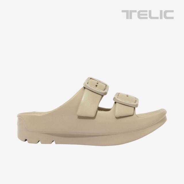 ・TELIC｜W-Buckle 2 Platform Slide Sandal/ テリック/ダブルバックル 2 プラットフォーム スライド サンダル/コルクブラウン #