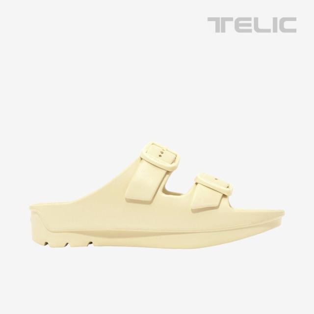 ・TELIC｜W-Buckle 2 Platform Slide Sandal/ テリック/ダブルバックル 2 プラットフォーム スライド サンダル/ラフランスベージュ #