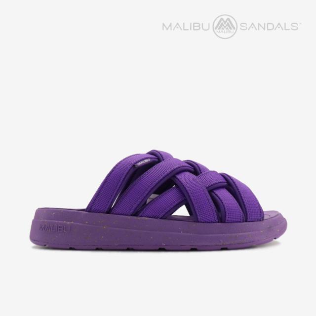 ・MALIBU SANDALS｜Zuma LX Recycled Canvas Slide/ マリブ サンダルズ/ズマ LX ラックス リサイクルド 帆布 横すべり/パープル #