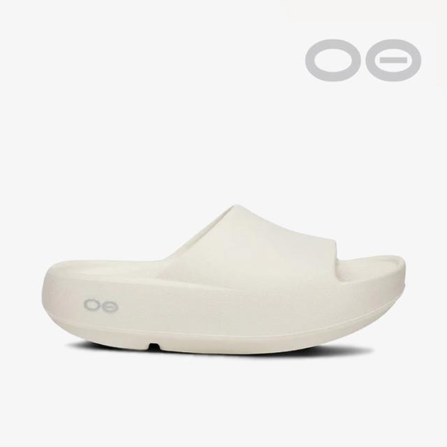 ・OOFOS｜Ooahh Plus Slide Sandal Low Platform/ ウーフォス/ウーアー プラス スライド サンダル ロー プラットフォーム/チョーク #