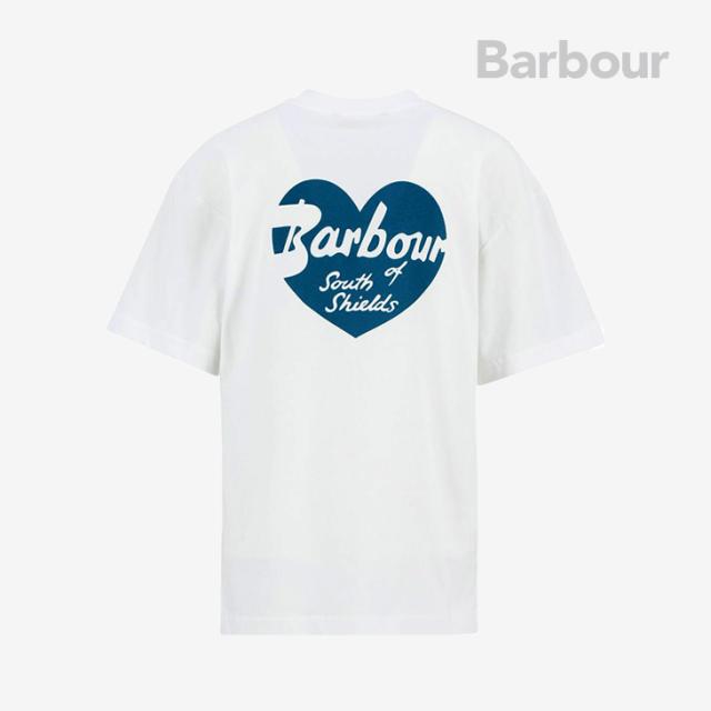 ・BARBOUR｜Gwen SS T-Shirt Heart Oversize Fit/ バブアー/グウェン ショートスリーブ Tシャツ ハート オーバーサイズ フィット/ホワイト #