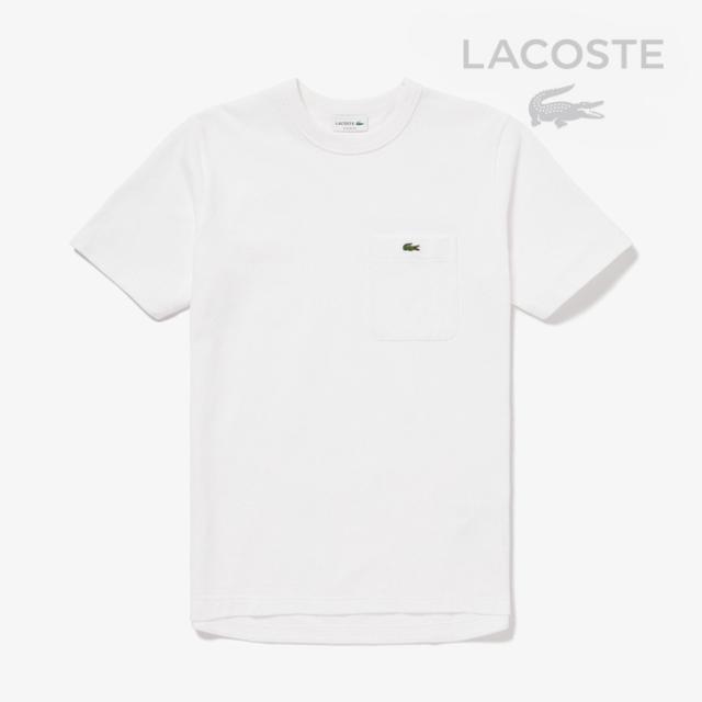 ・LACOSTE｜Pique Knit Pocket Short Sleeve T-shirt/ ラコステ/ピケ ニット ポケット ショート スリーブ Tシャツ/ホワイト #