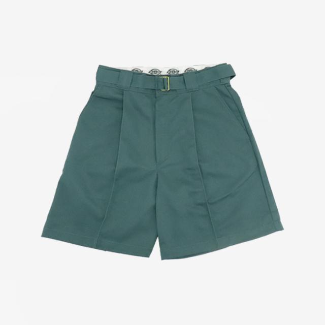 ・DICKIES｜W Belted Shorts/ ディッキーズ/レディース ベルテッド ショーツ/リンカーングリーン #