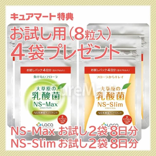 大草原の乳酸菌 NS-Max・NS-Slim◆各3袋(計6袋)セット [＋各16粒増量] NS乳酸菌サプリメント LACA モンゴル 乳酸菌 ロイテリ菌 善玉菌 共生性乳酸菌 乳酸桿菌 エヌエス マックス MAX スリム SLIM ラクア_1