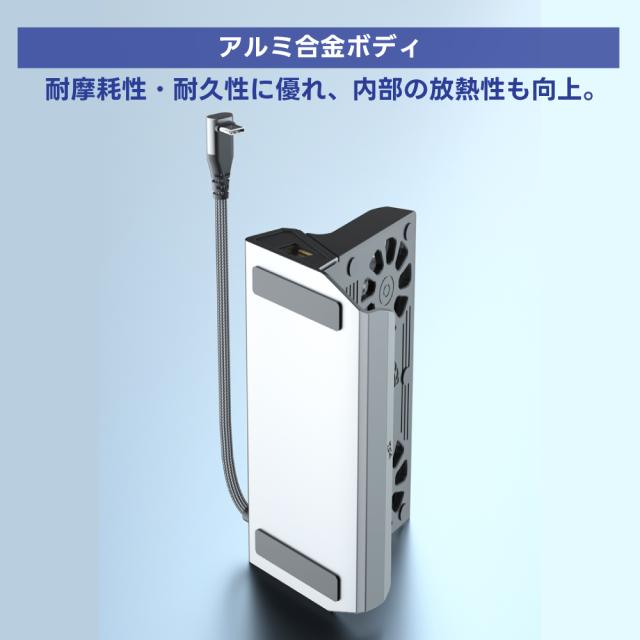9in1 ドッキングステーション デュアルファン 冷却 HDMI 4K@60Hz TVモード Type-C PD3.0 100W 高速充電 USB×6 RJ45 Steam Deck対応