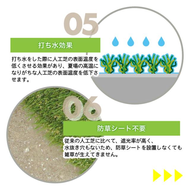 メモリーターフ AIR 28mm 人工芝 形状記憶 庭 ガーデニング 屋上 コンクリート アスファルト 砕石 土 透水性 遮光性 安全 ペット リアル 巾1m 長さ10m 芝丈28mm ロール売り 痛くない サラサラ チクチクしない ゴルフ ゴルフ練習 子供_4