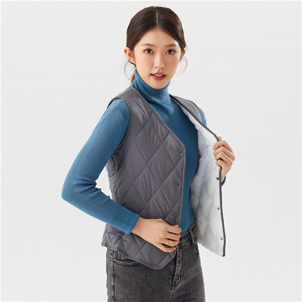 中綿ベスト ロングベスト レディース ジレ 立ち襟 アウター 羽織り