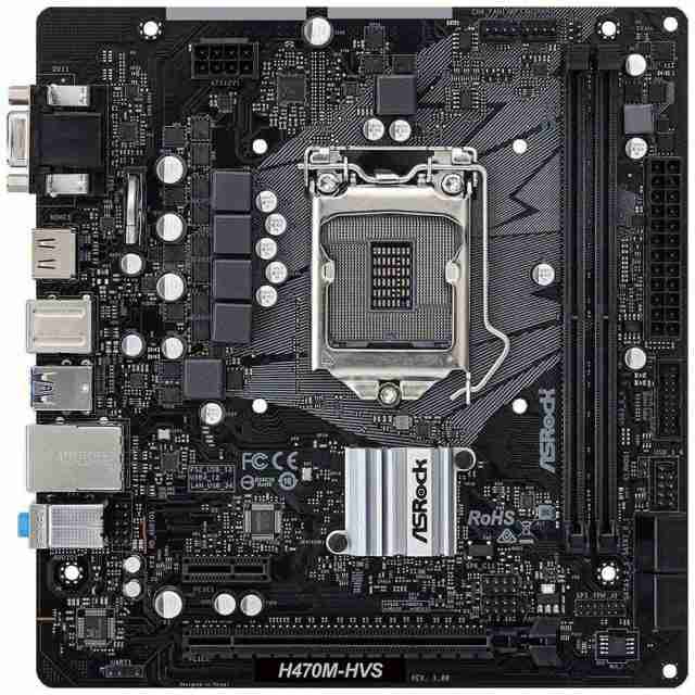 ASRock H470M-HVS LGA 1200 Intel H470 SATA 6Gb/s Micro ATX Intel Motherboard