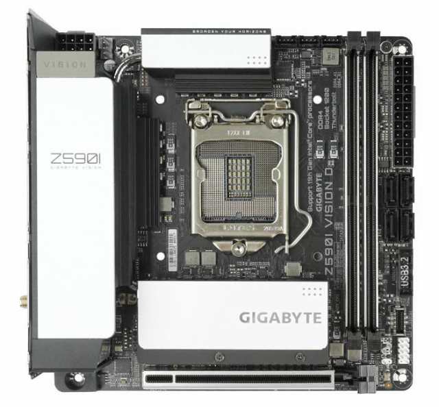 GIGABYTE Z590I VISION D LGA 1200 Intel Z590 SATA 6Gb/s Mini ITX Intel Motherboard 中古の通販は