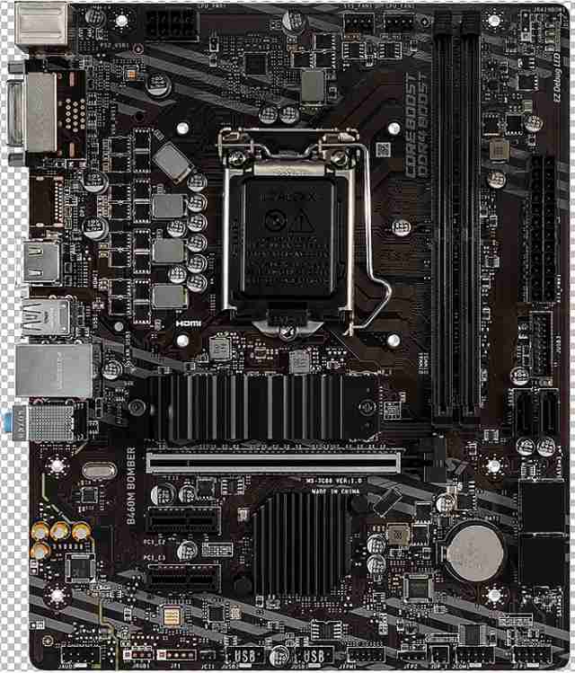 MSI B460M BOMBER LGA 1200 Intel B460 SATA 6Gb/s Micro ATX Intel Motherboard 中古