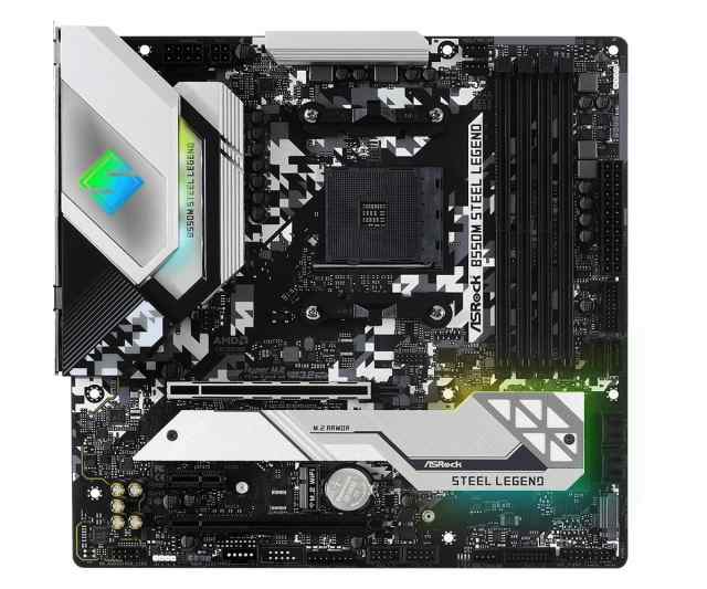 ASRock B550M Steel Legend AM4 AMD B550 SATA 6Gb/s Micro ATX AMD Motherboard 中古